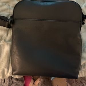 Coach leather messenger style crossbody bag
